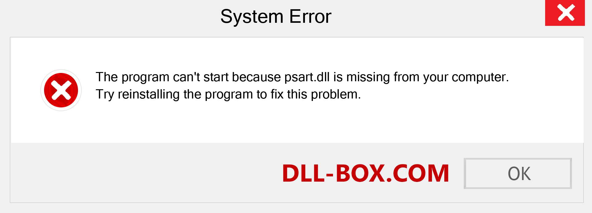  psart.dll file is missing?. Download for Windows 7, 8, 10 - Fix  psart dll Missing Error on Windows, photos, images